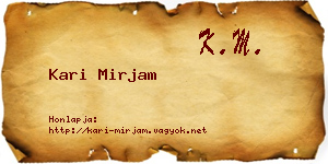Kari Mirjam névjegykártya